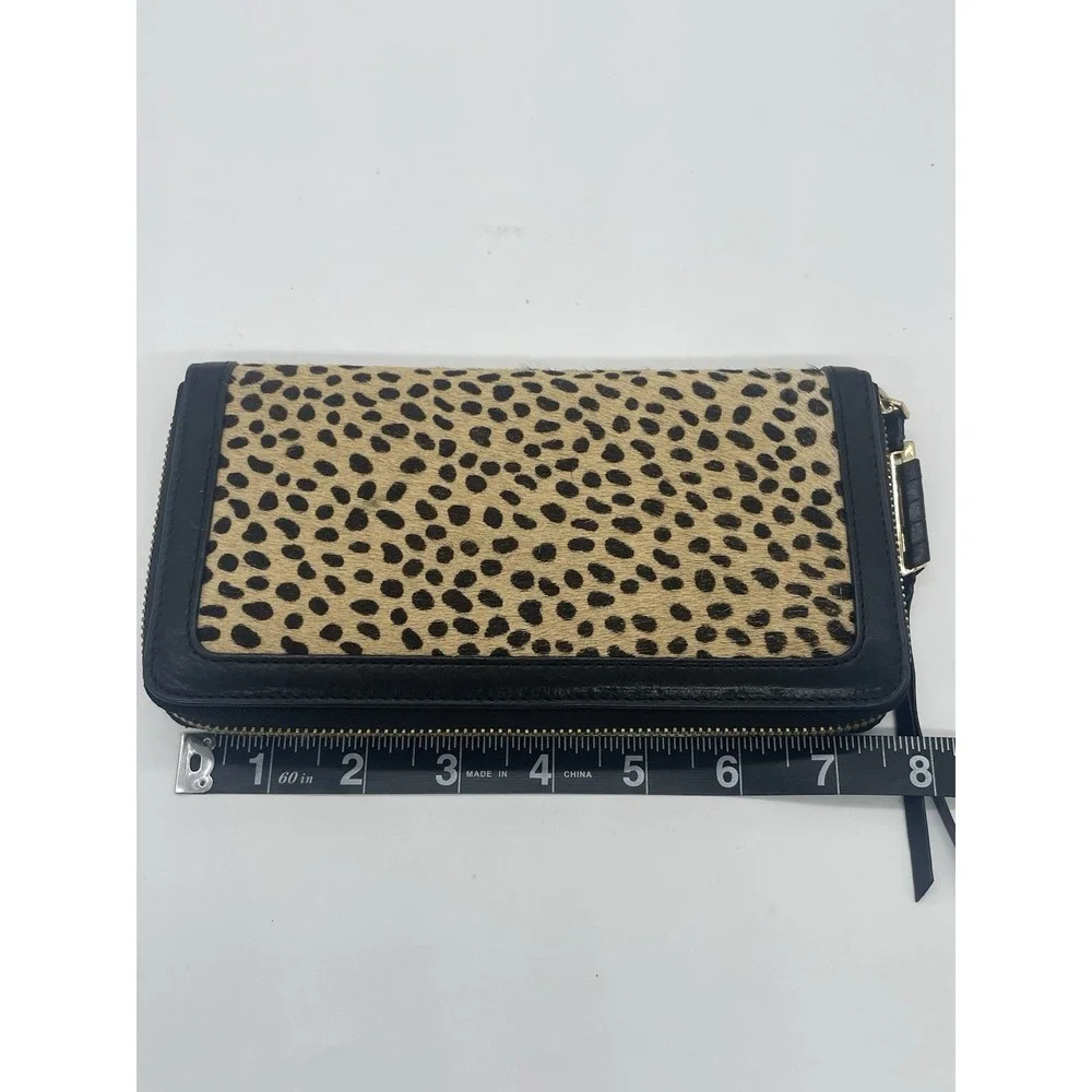 Stella & Dot Covet Mercer Wallet Leopard Print Calf Hair Leather New